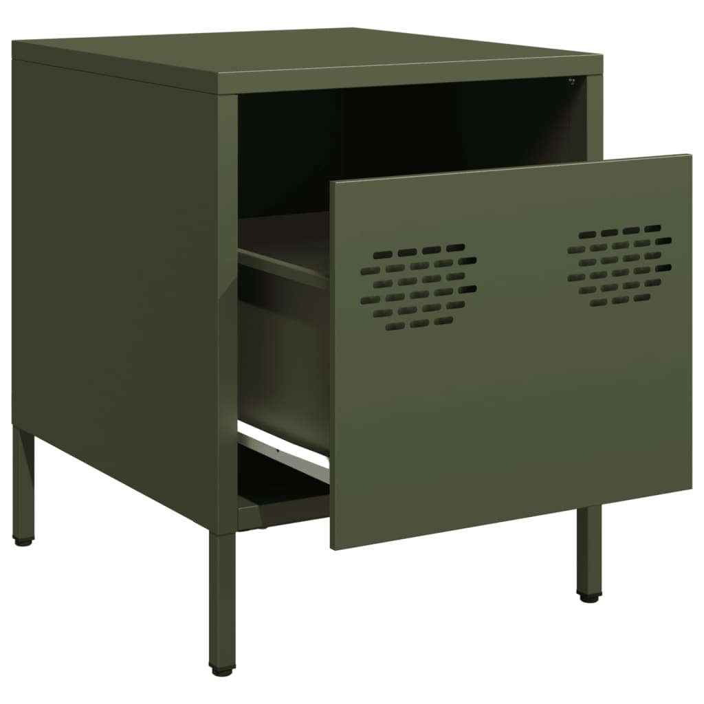 Nightstands, 2 pcs., olive, 35x39x43.5cm, steel