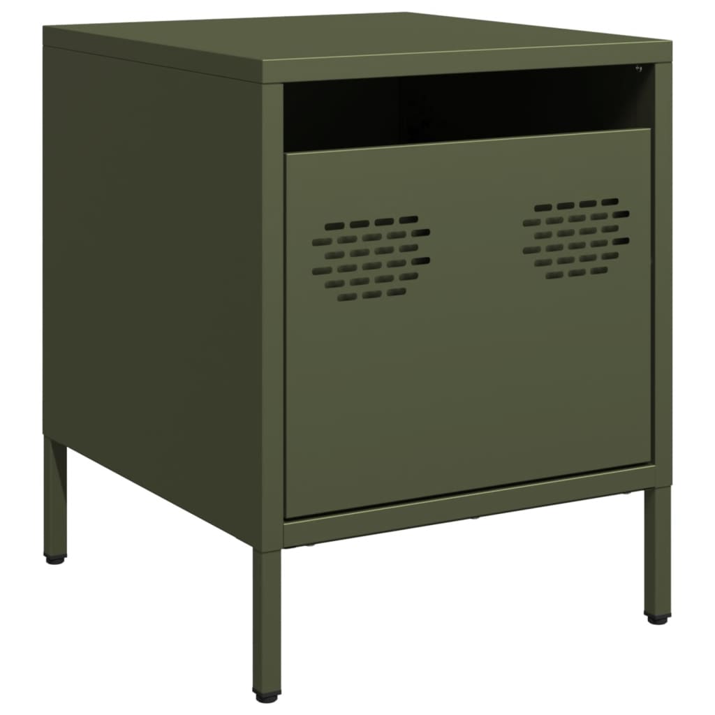 Nightstands, 2 pcs., olive, 35x39x43.5cm, steel