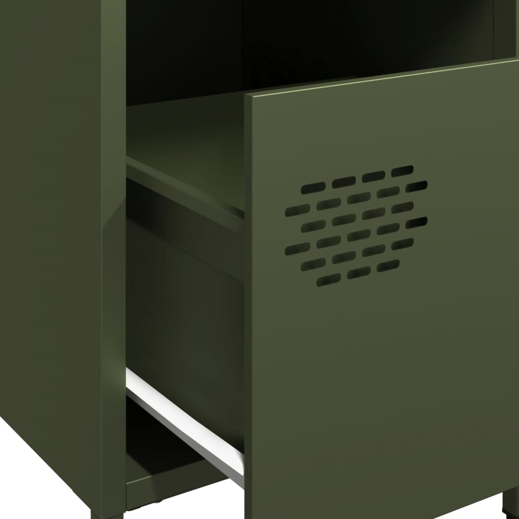 Nightstands, 2 pcs., olive, 35x39x43.5cm, steel