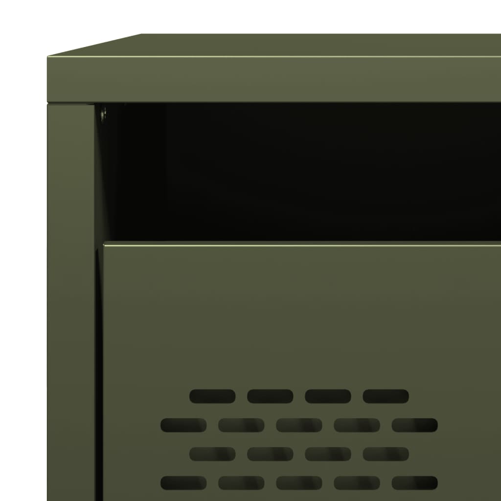 Nightstands, 2 pcs., olive, 35x39x43.5cm, steel