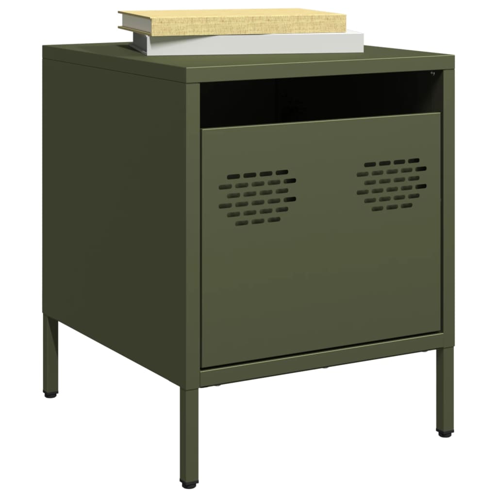 Nightstands, 2 pcs., olive, 35x39x43.5cm, steel