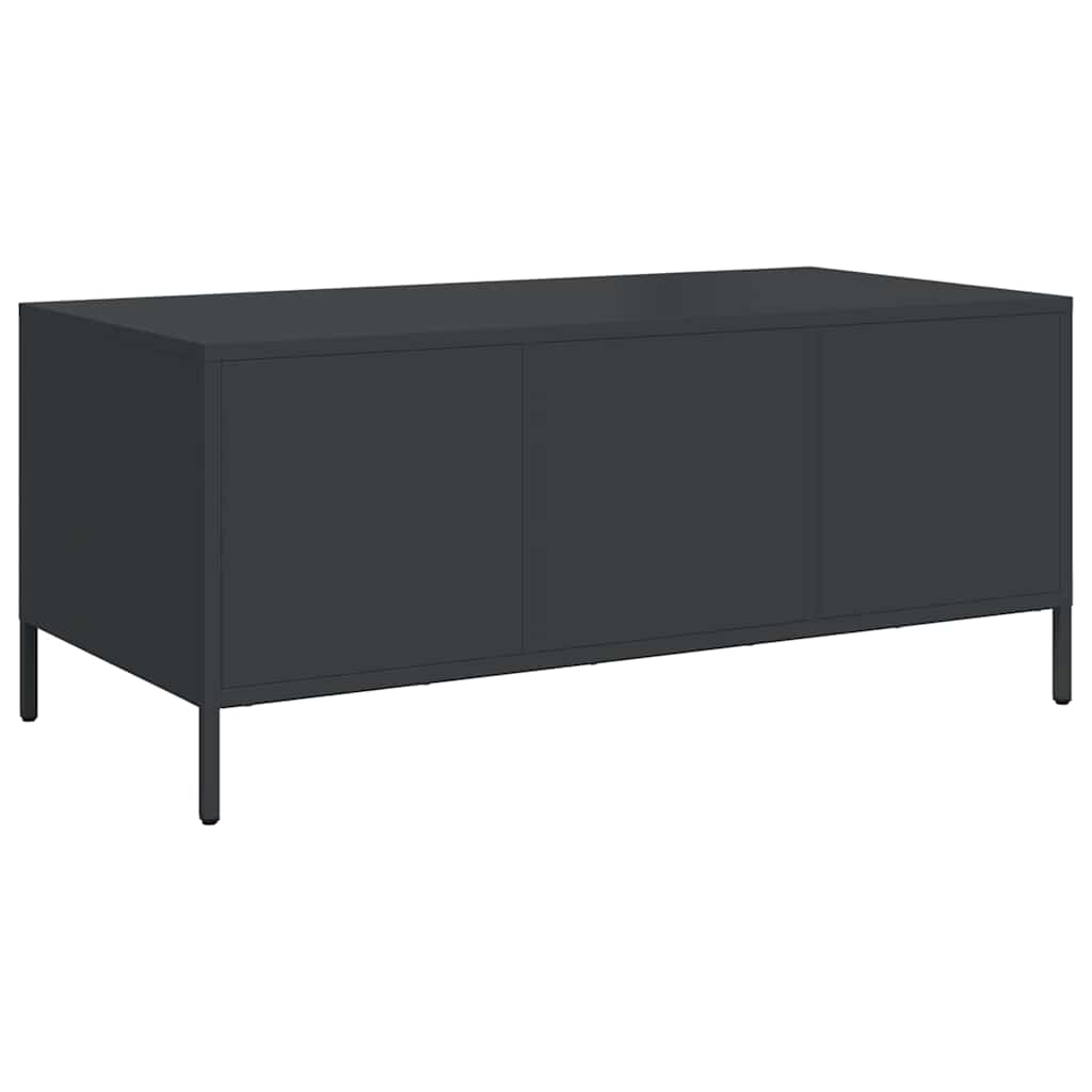 kavos staliukas juodas 101,5x50x43,5cm šaltai valcuotas plienas