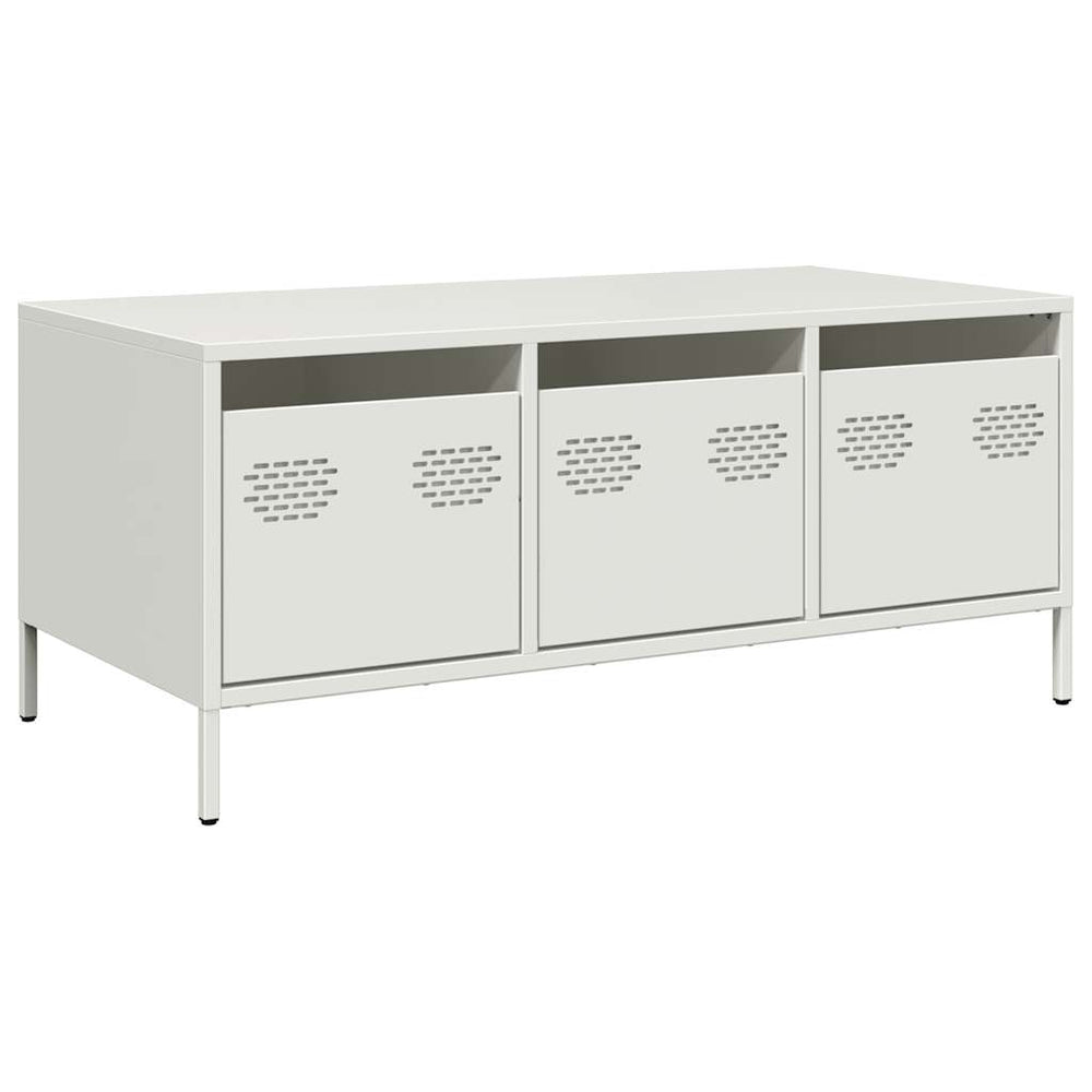 kavos staliukas baltas 101,5x50x43,5cm šaltai valcuotas plienas