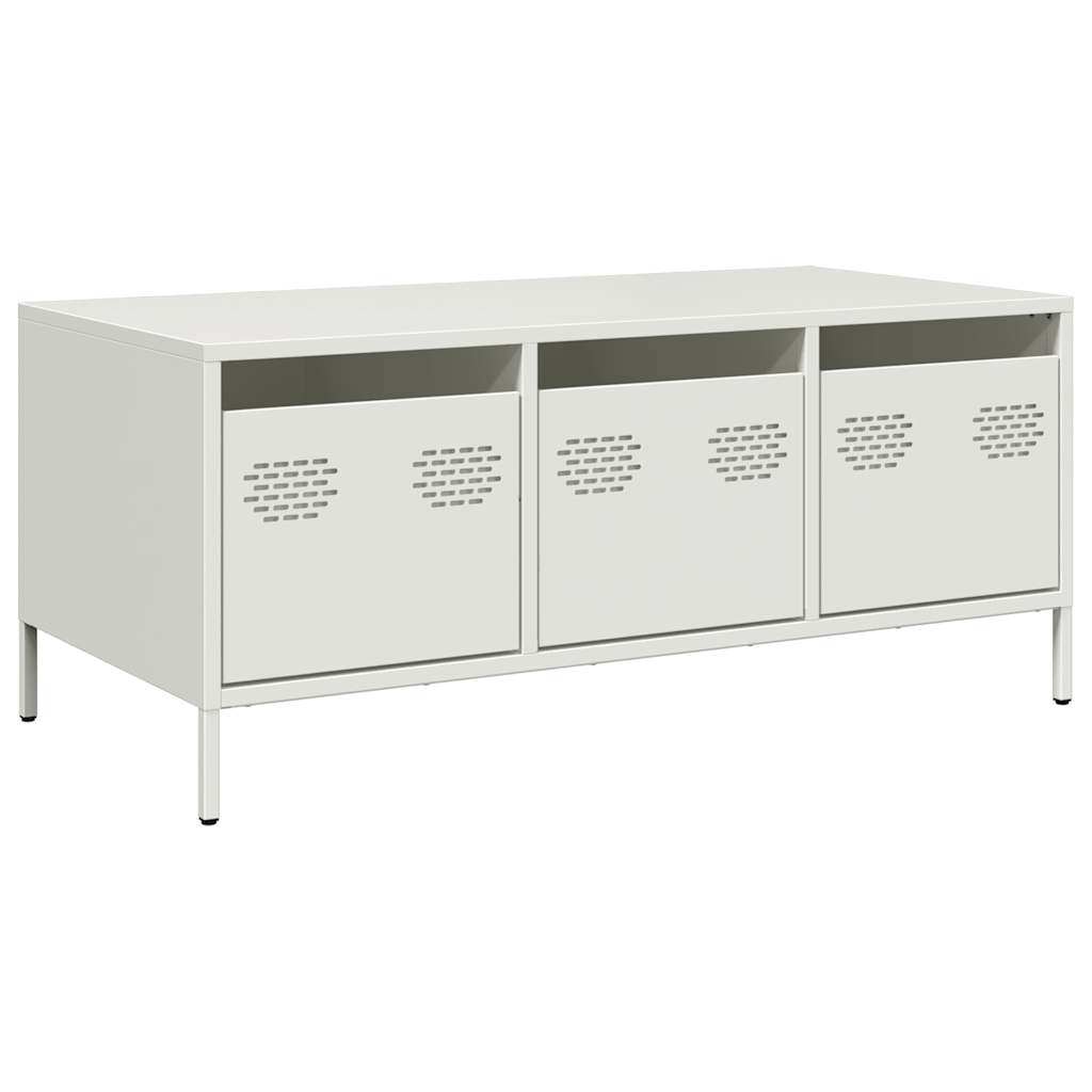 kavos staliukas baltas 101,5x50x43,5cm šaltai valcuotas plienas