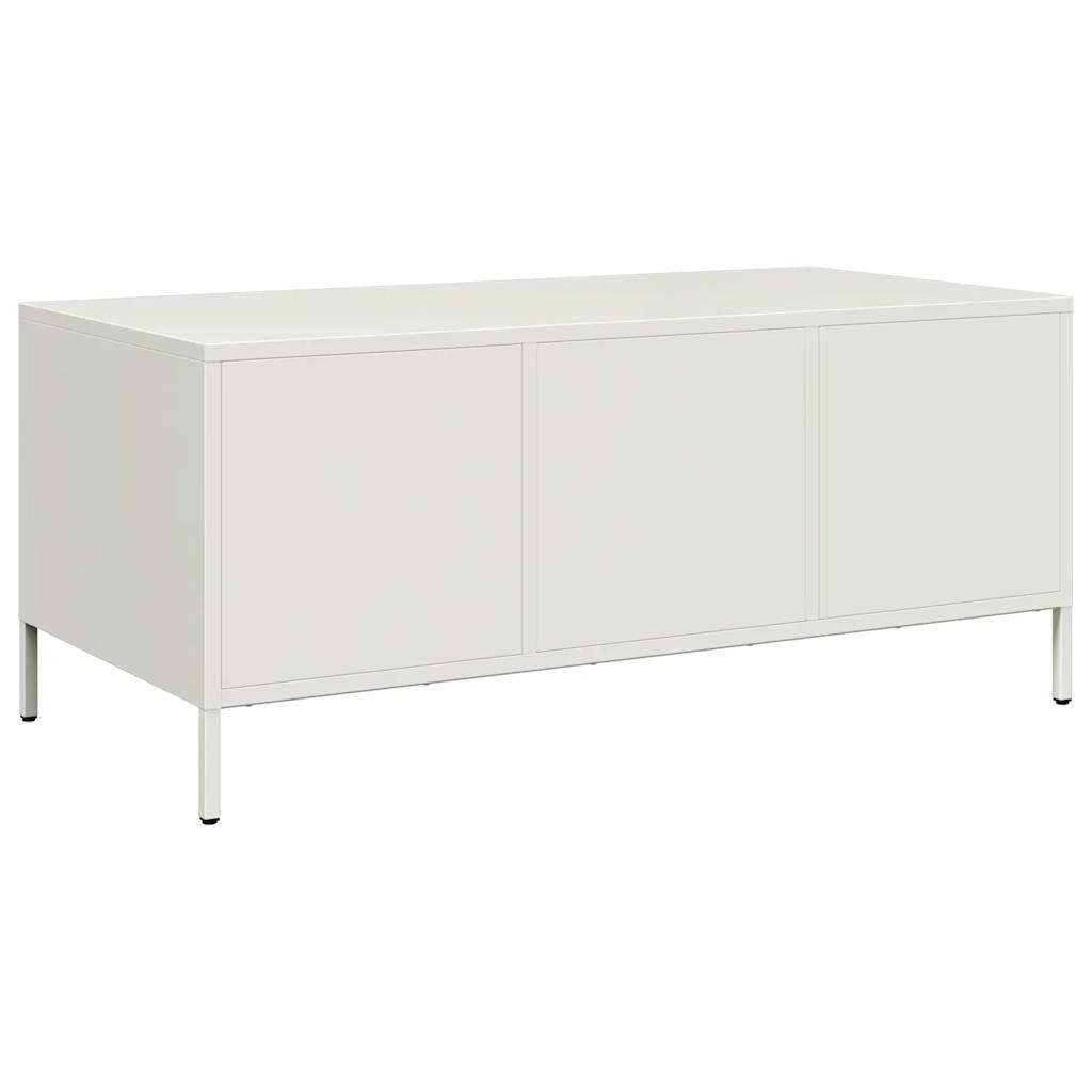 kavos staliukas baltas 101,5x50x43,5cm šaltai valcuotas plienas