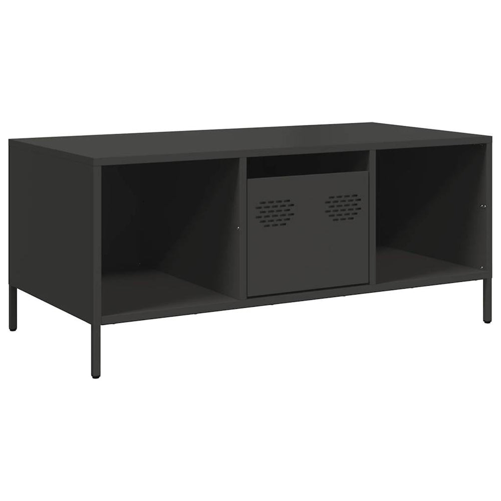 kavos staliukas juodas 101,5x50x43,5cm šaltai valcuotas plienas