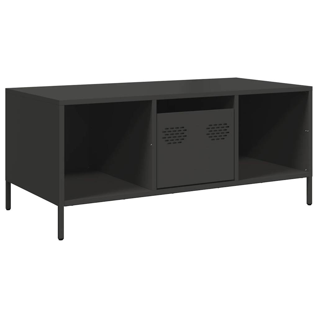 kavos staliukas juodas 101,5x50x43,5cm šaltai valcuotas plienas