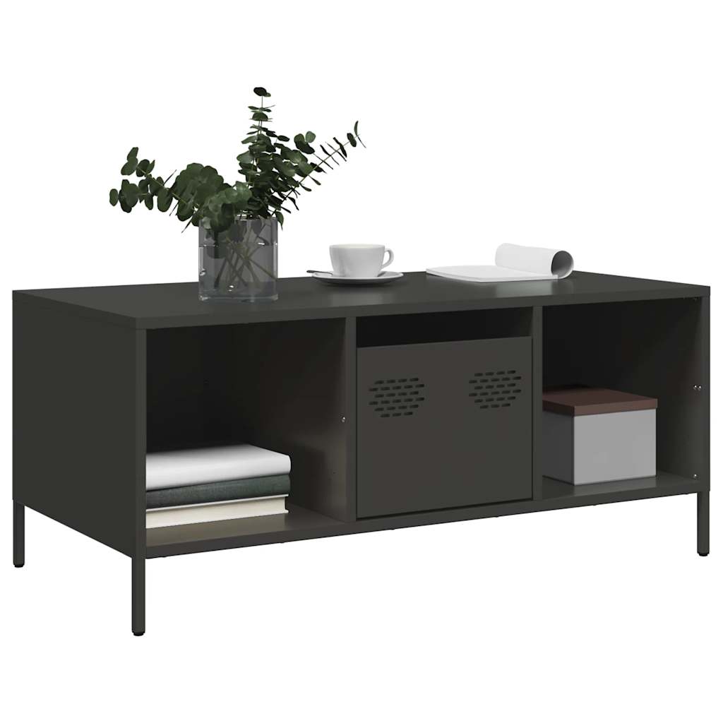 kavos staliukas juodas 101,5x50x43,5cm šaltai valcuotas plienas
