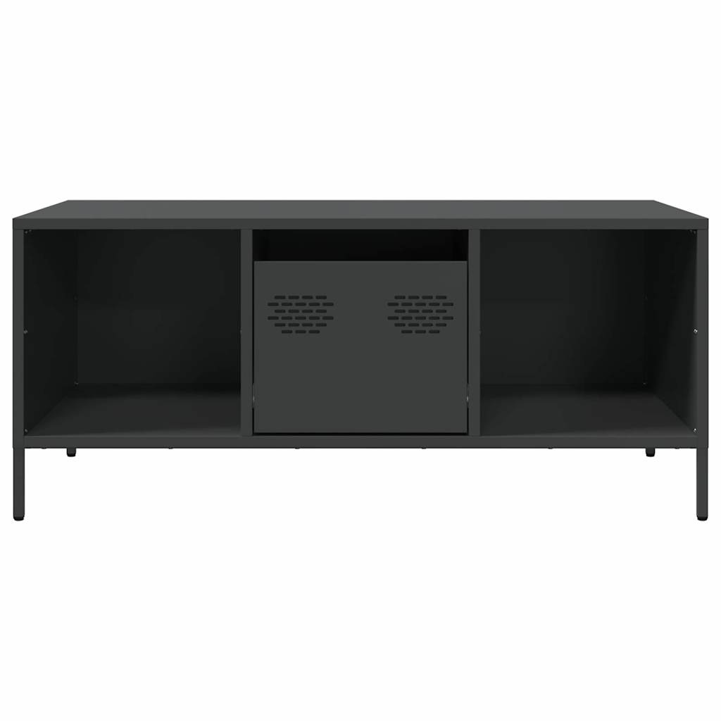 kavos staliukas juodas 101,5x50x43,5cm šaltai valcuotas plienas
