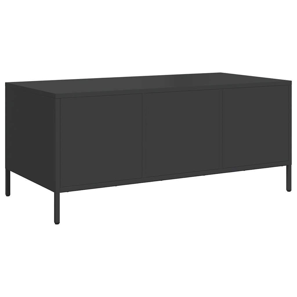 kavos staliukas juodas 101,5x50x43,5cm šaltai valcuotas plienas