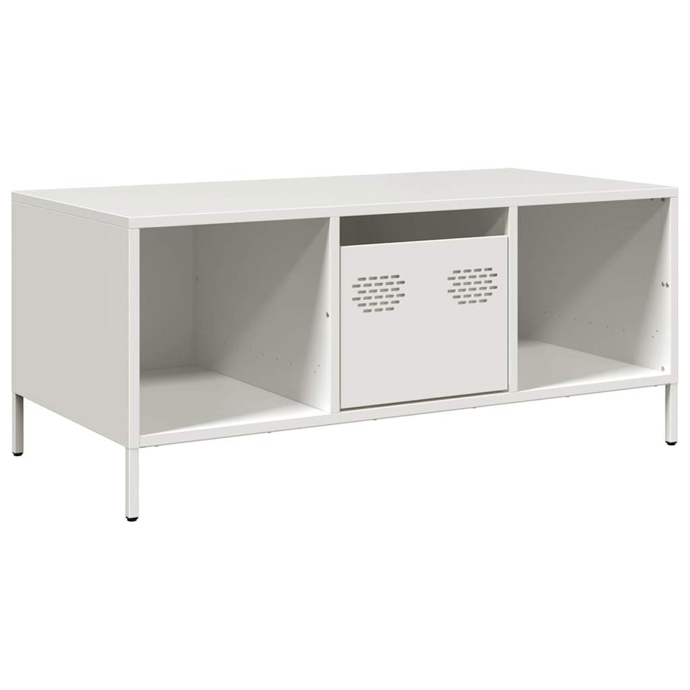 kavos staliukas baltas 101,5x50x43,5cm šaltai valcuotas plienas