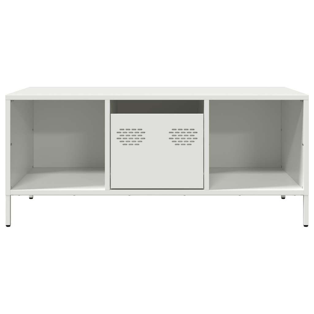 kavos staliukas baltas 101,5x50x43,5cm šaltai valcuotas plienas