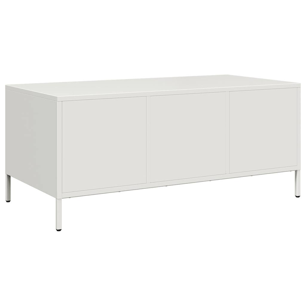 kavos staliukas baltas 101,5x50x43,5cm šaltai valcuotas plienas
