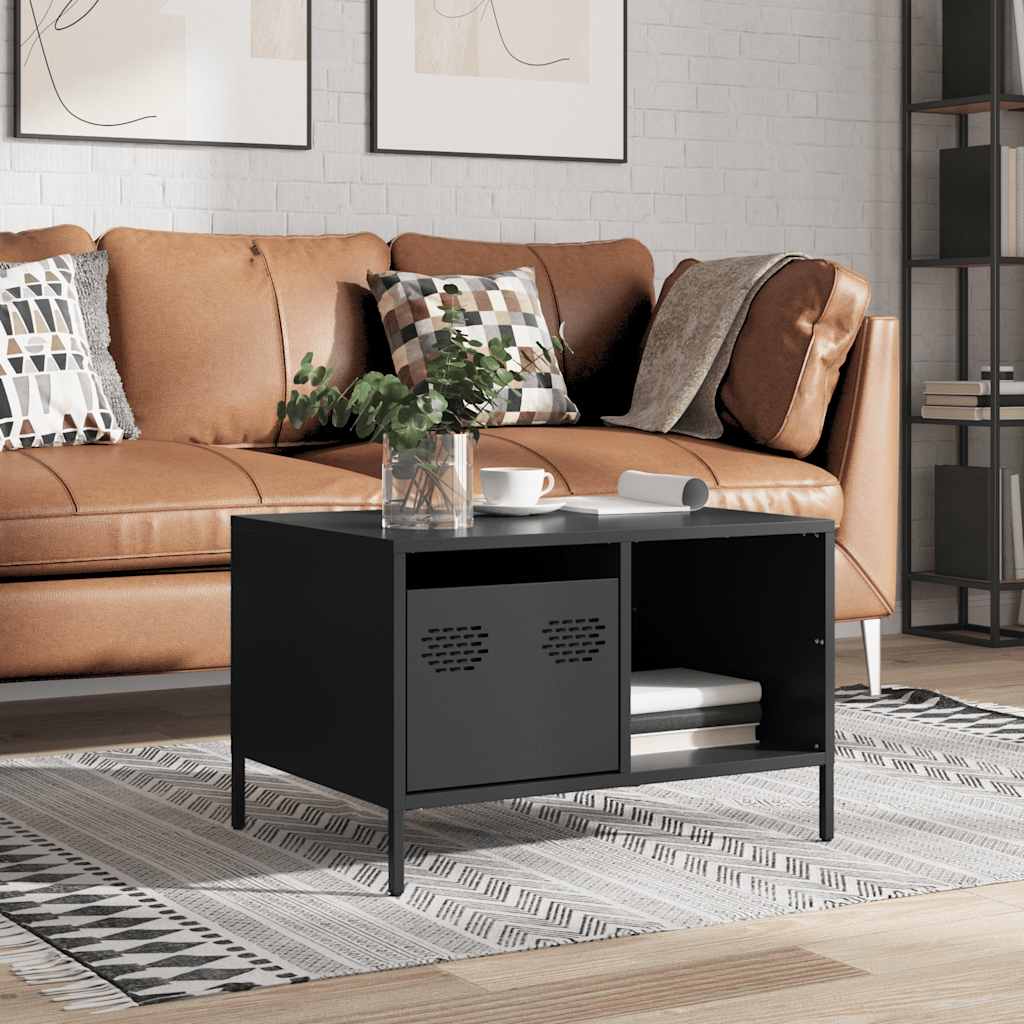 Coffee Table Black 68.5x50x43.5 cm Cold-Rolled Steel