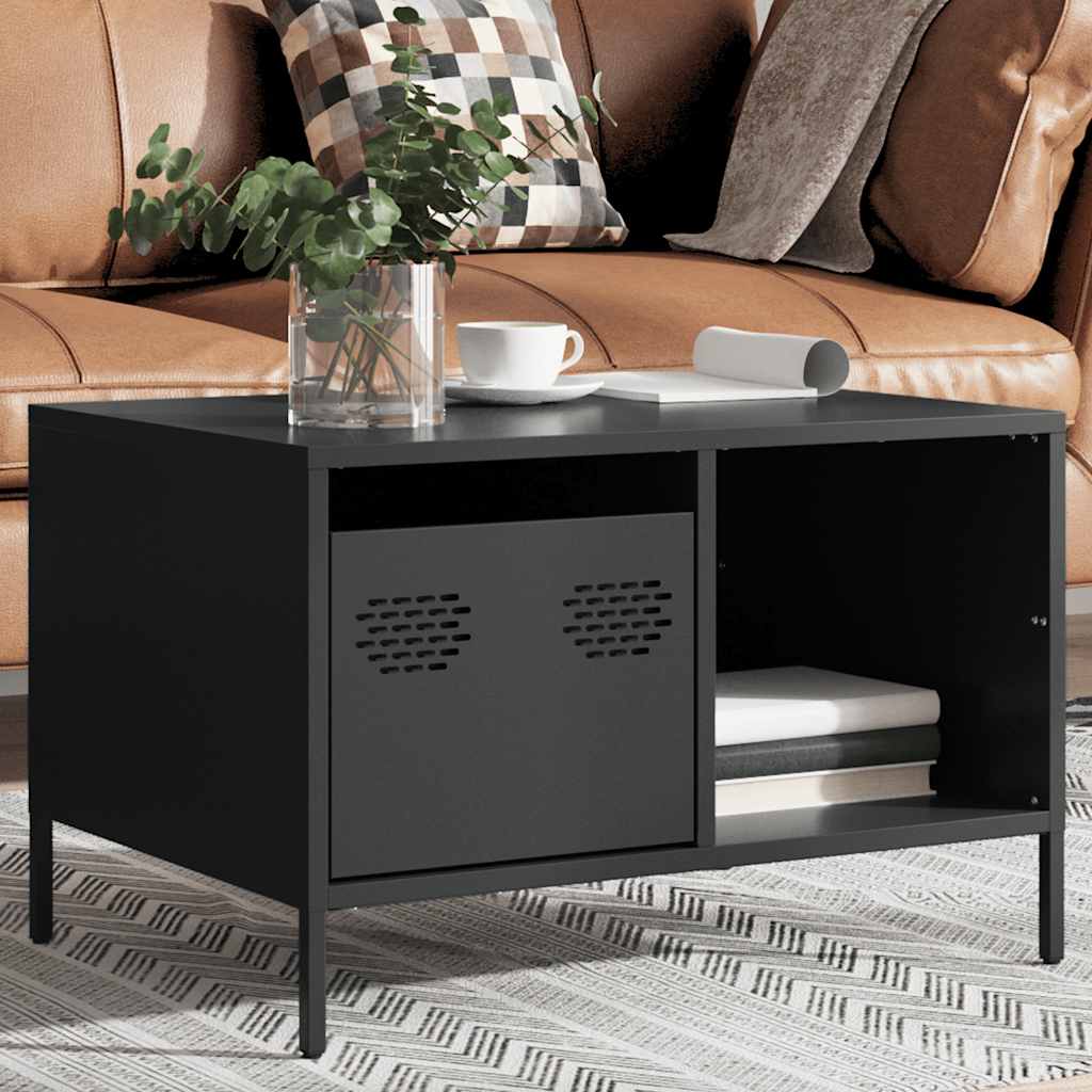 Coffee Table Black 68.5x50x43.5 cm Cold-Rolled Steel