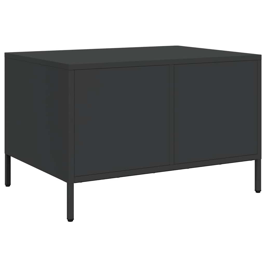 kavos staliukas juodas 68,5x50x43,5 cm šaltai valcuotas plienas