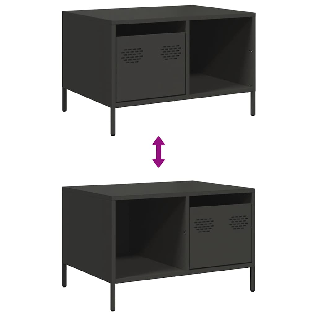 Coffee Table Black 68.5x50x43.5 cm Cold-Rolled Steel
