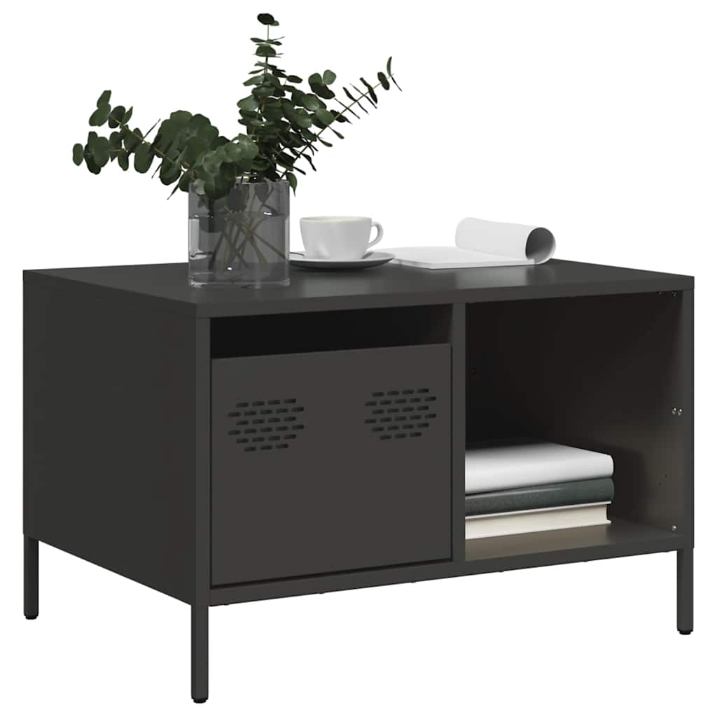 Coffee Table Black 68.5x50x43.5 cm Cold-Rolled Steel