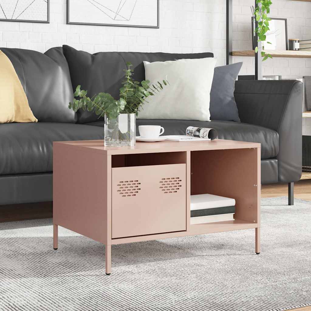 kavos staliukas rožinis 68,5x50x43,5cm šaltai valcuotas plienas