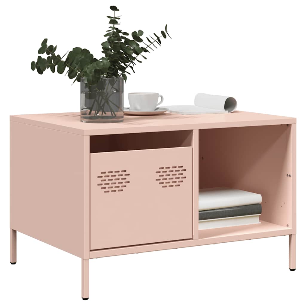 kavos staliukas rožinis 68,5x50x43,5cm šaltai valcuotas plienas