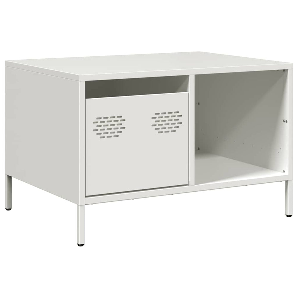 kavos staliukas baltas 68,5x50x43,5 cm šaltai valcuotas plienas