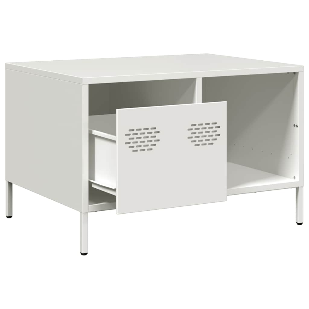 kavos staliukas baltas 68,5x50x43,5 cm šaltai valcuotas plienas