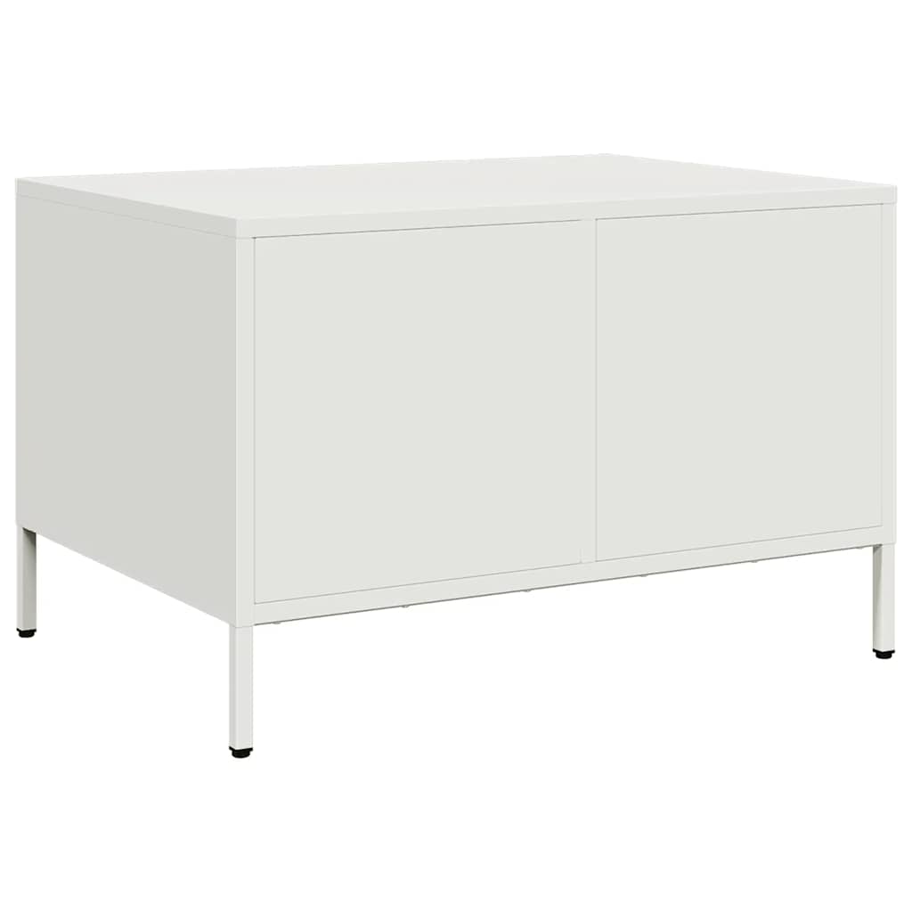 kavos staliukas baltas 68,5x50x43,5 cm šaltai valcuotas plienas