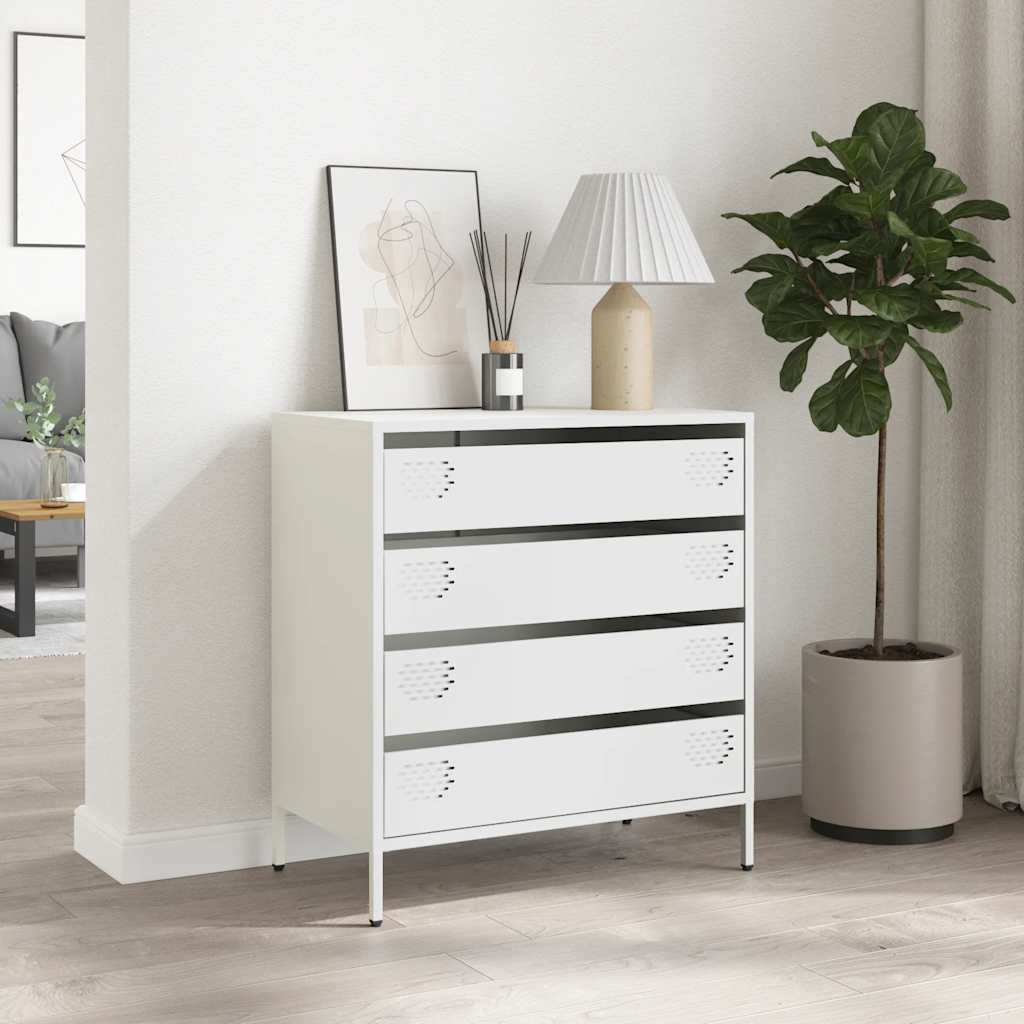 Side cabinet, white, 68x39x73.5cm, cold-rolled steel