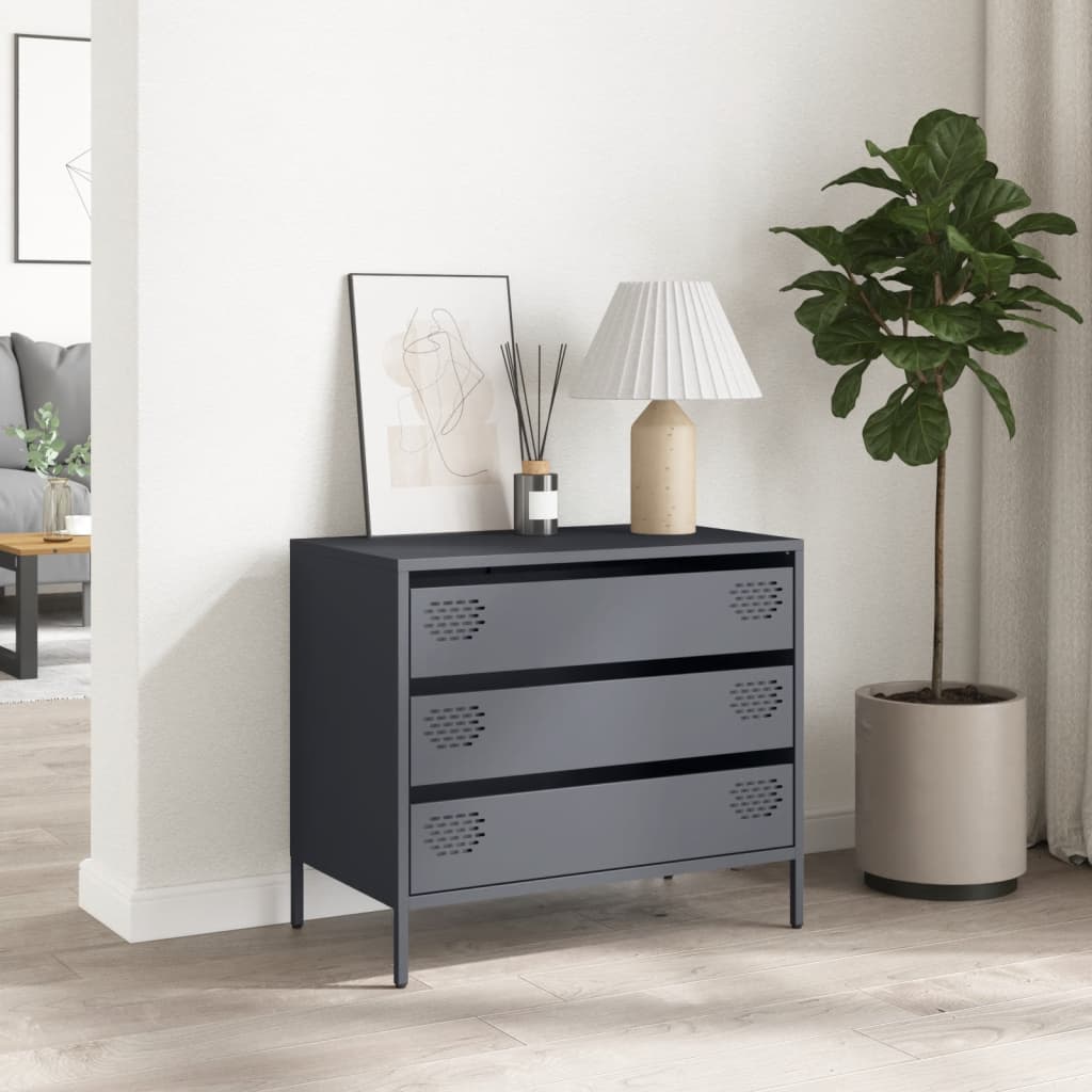 Side cabinet, anthracite, 68x39x58.5cm, steel