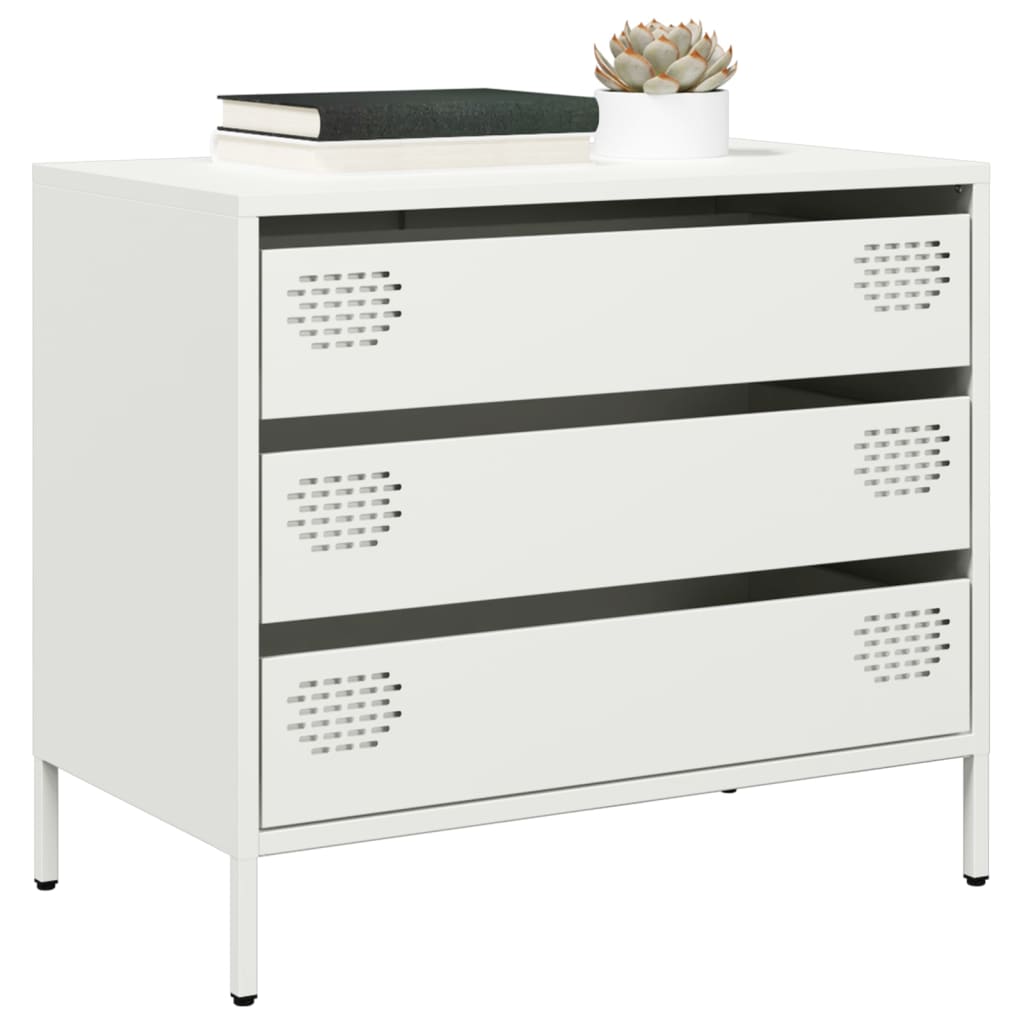 Side cabinet, white, 68x39x58.5cm, cold-rolled steel