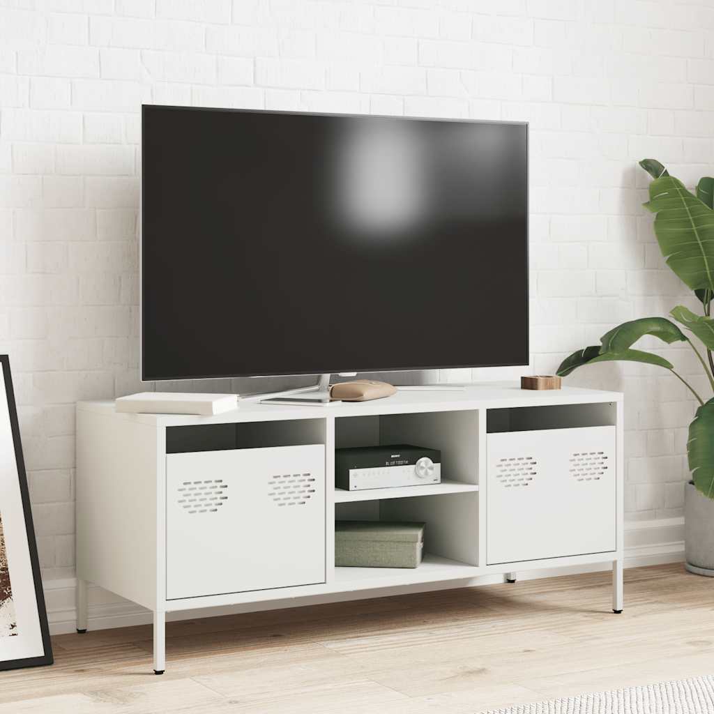 TV cabinet, white, 101.5x39x43.5cm, steel