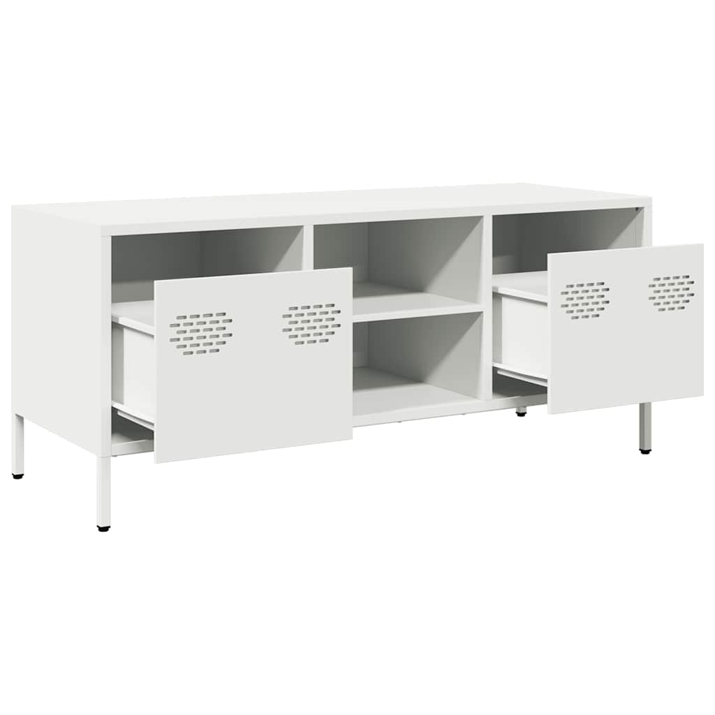 TV cabinet, white, 101.5x39x43.5cm, steel