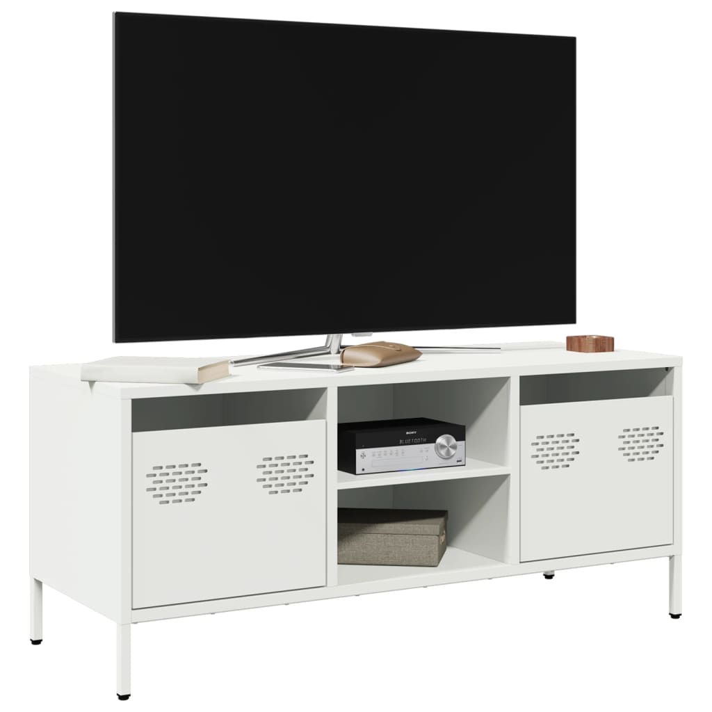 TV cabinet, white, 101.5x39x43.5cm, steel