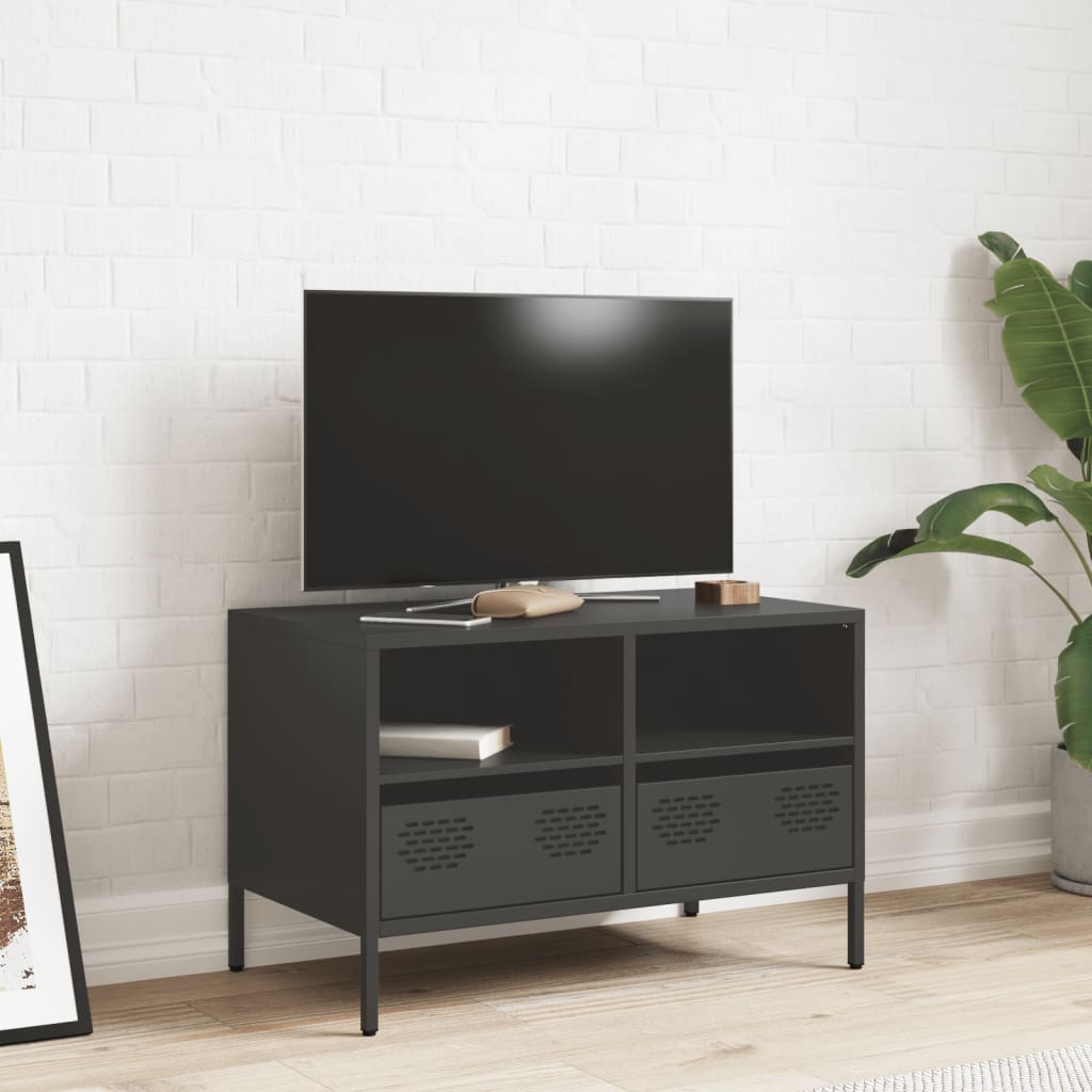 TV cabinet, black, 68x39x43.5cm, steel