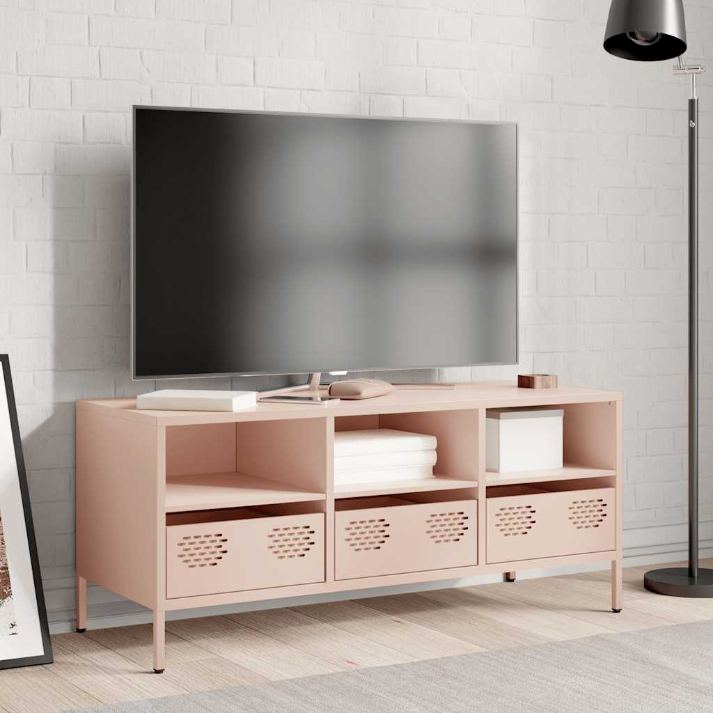 TV unit, pink, 101.5x39x43.5cm, steel