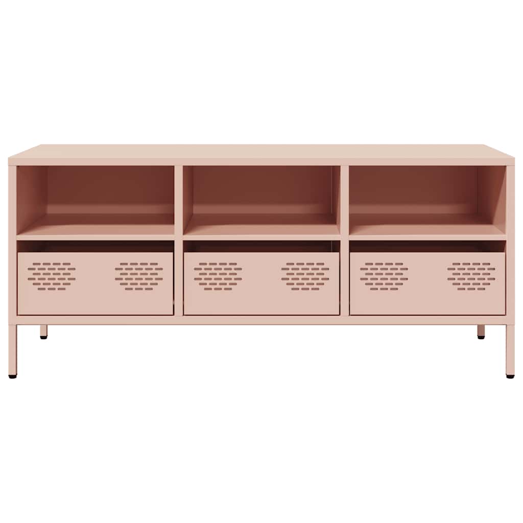 TV unit, pink, 101.5x39x43.5cm, steel