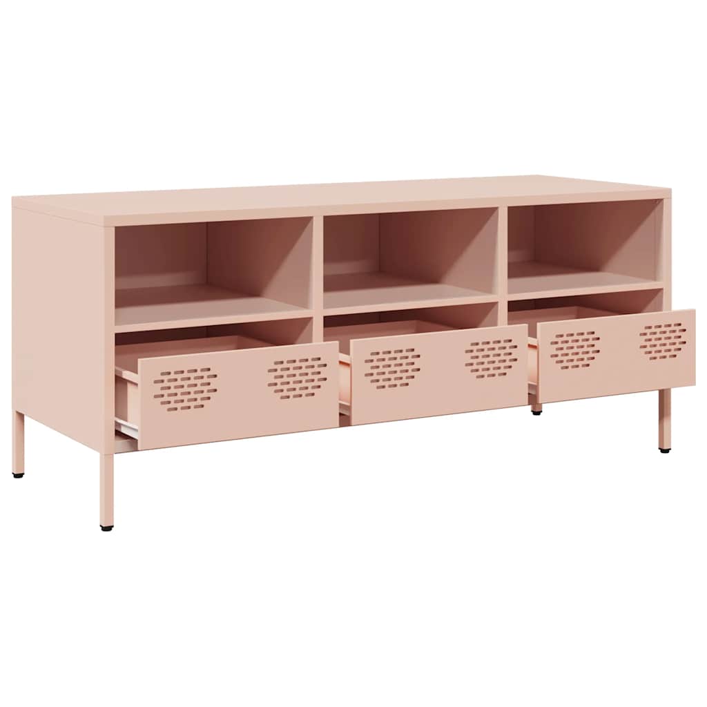 TV unit, pink, 101.5x39x43.5cm, steel