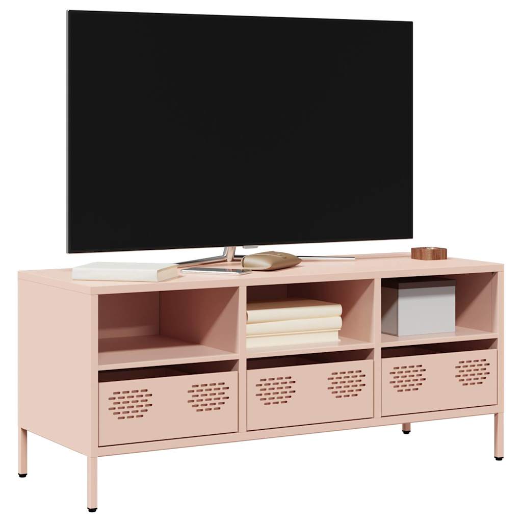 TV unit, pink, 101.5x39x43.5cm, steel