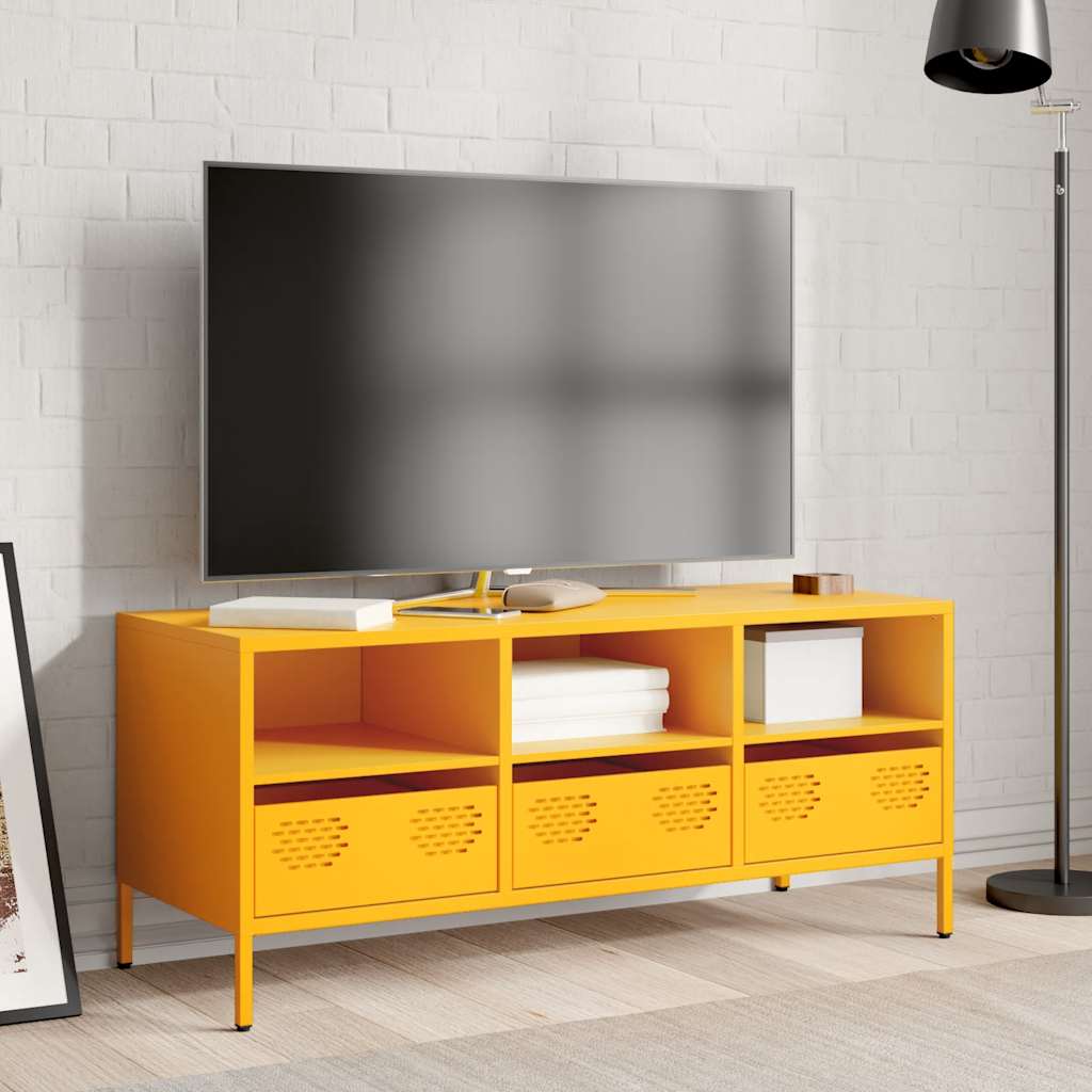 TV cabinet, mustard, 101.5x39x43.5cm, steel