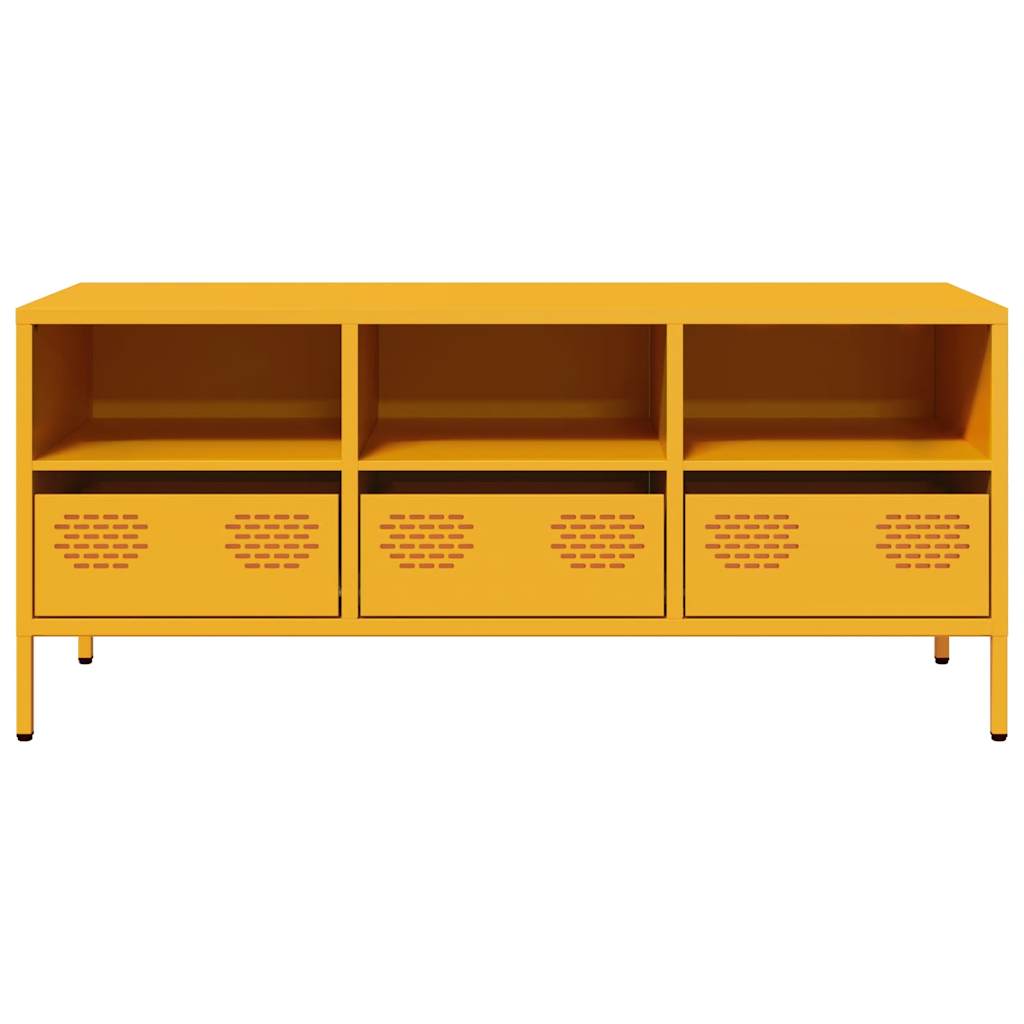 TV cabinet, mustard, 101.5x39x43.5cm, steel