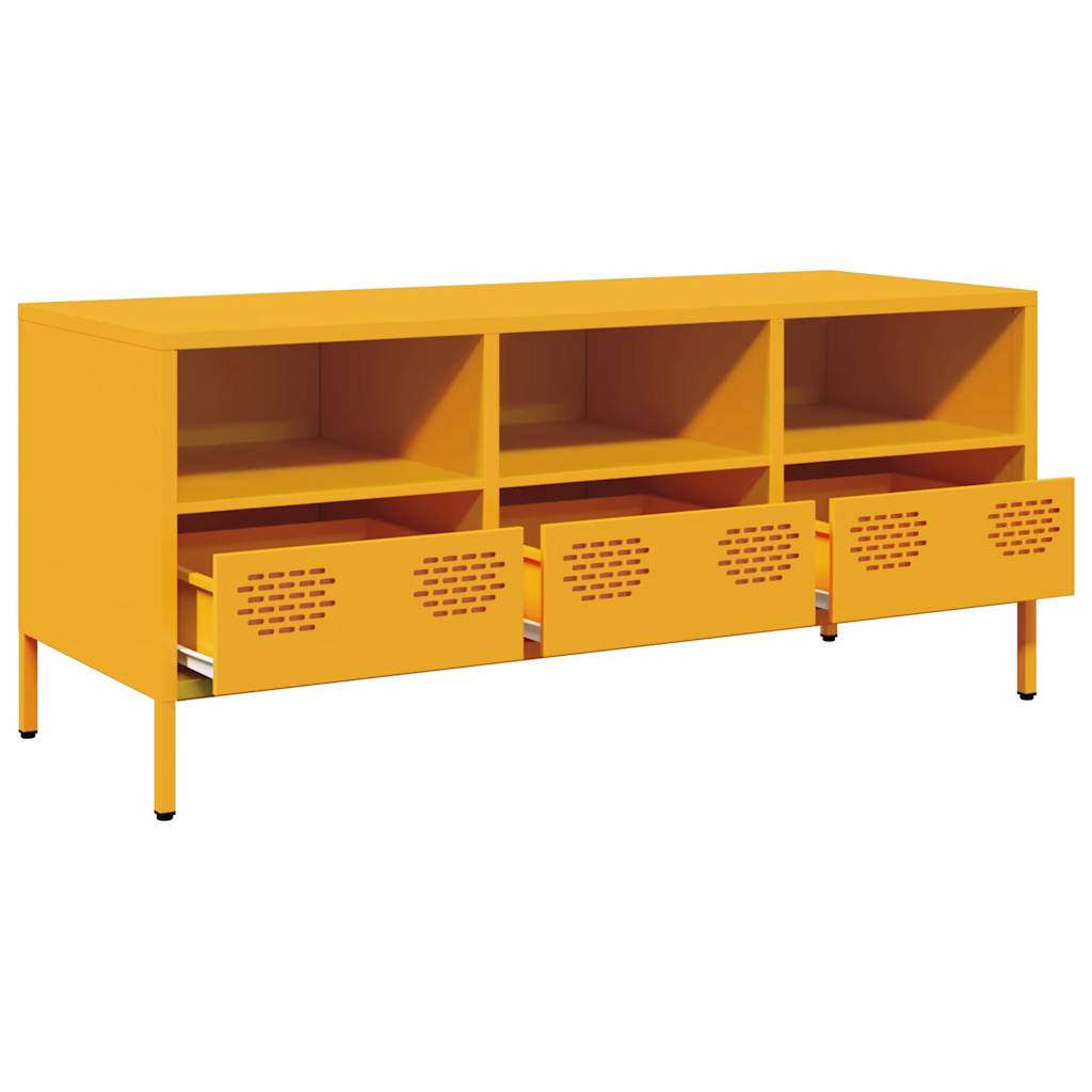 TV cabinet, mustard, 101.5x39x43.5cm, steel