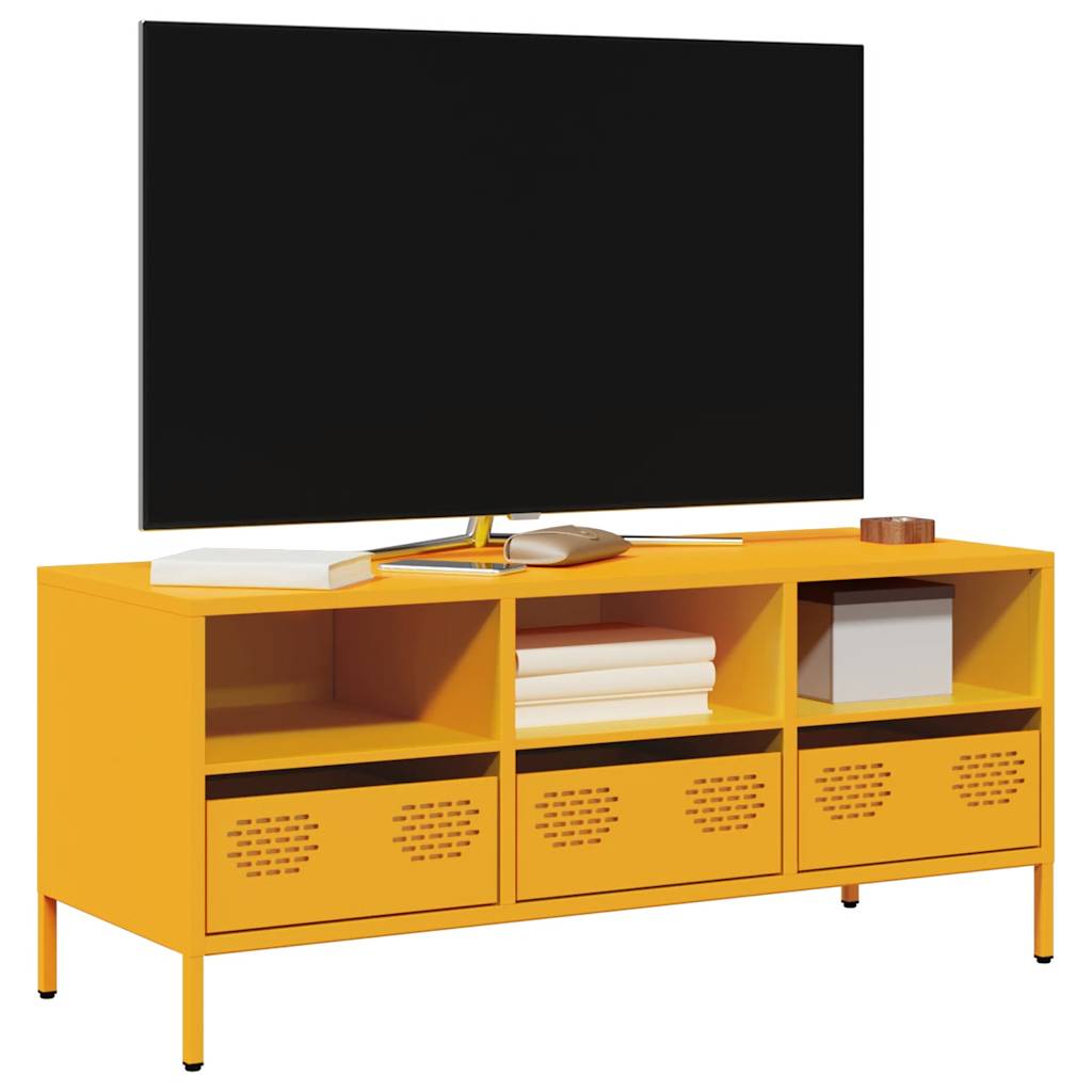 TV cabinet, mustard, 101.5x39x43.5cm, steel