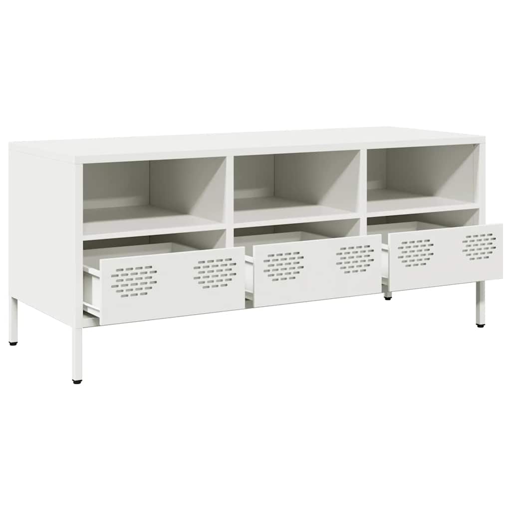 TV cabinet, white, 101.5x39x43.5cm, steel