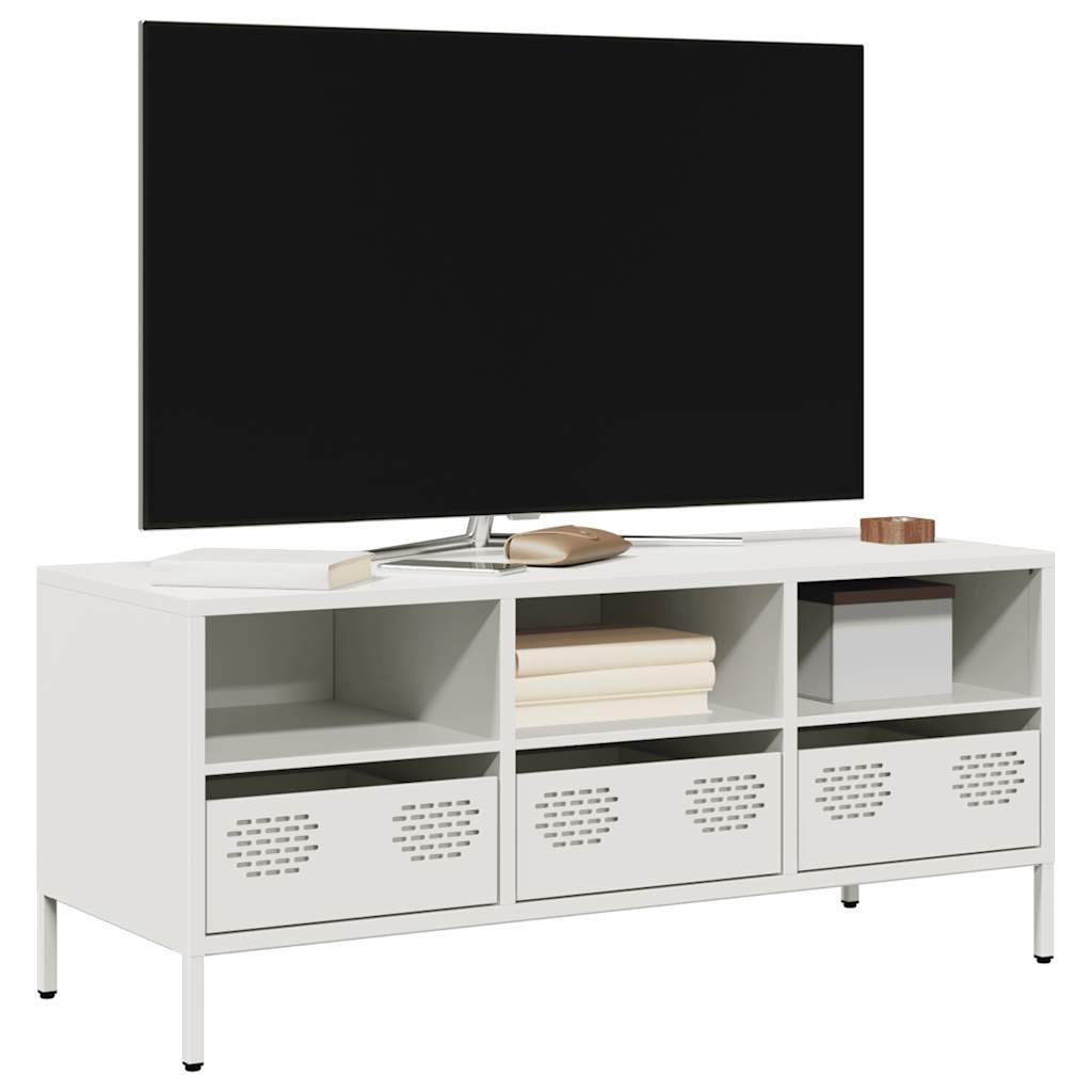 TV cabinet, white, 101.5x39x43.5cm, steel