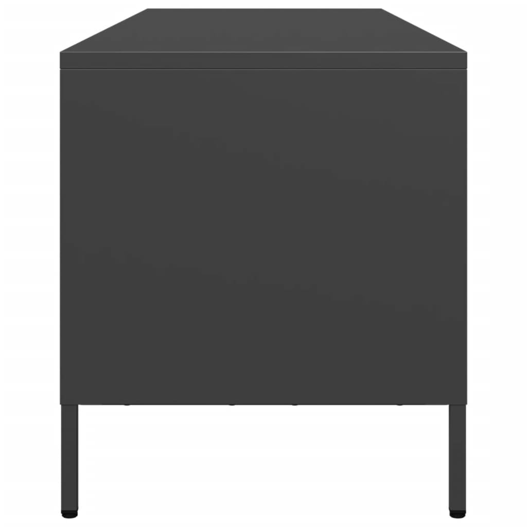 TV cabinet, black, 135x39x43.5cm, steel