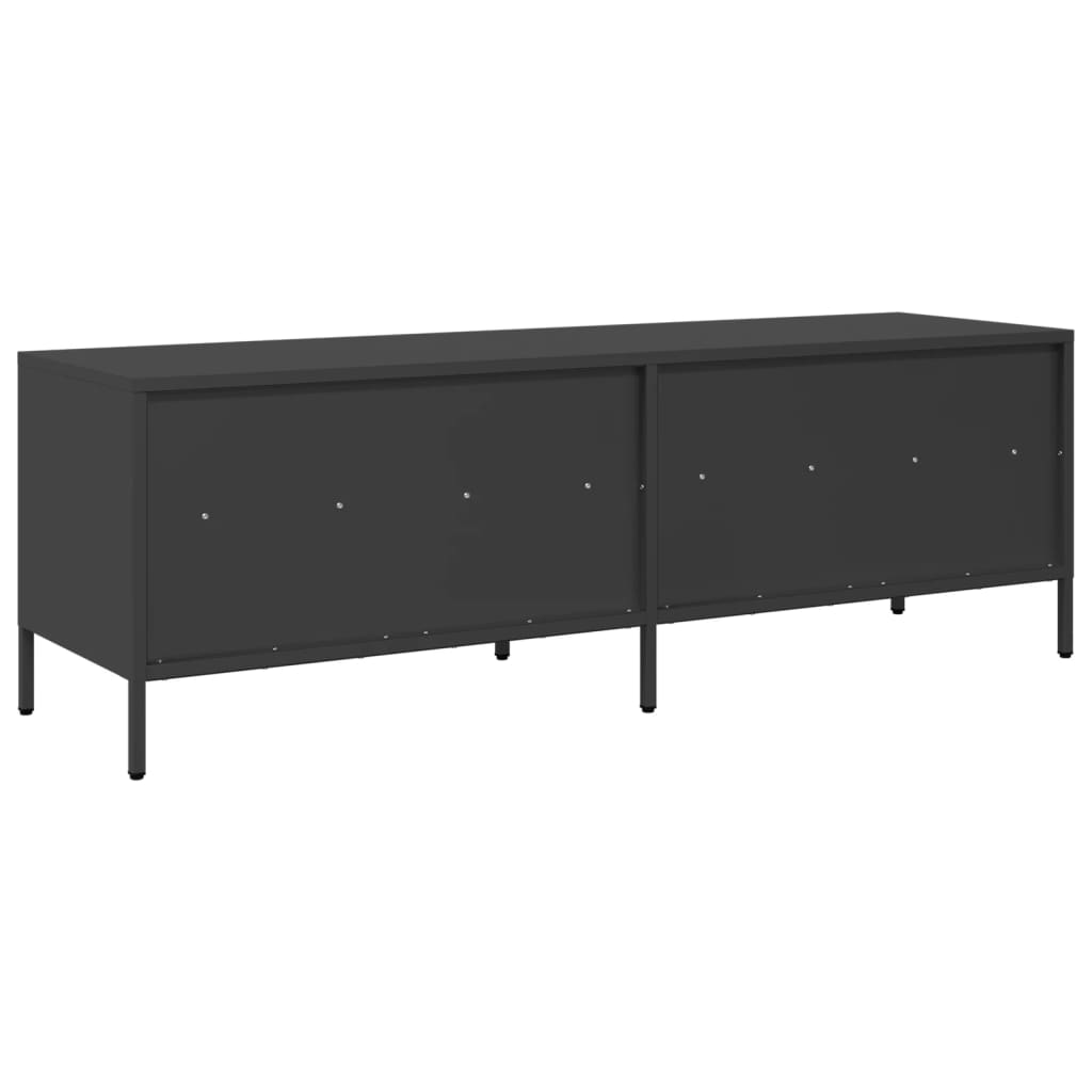 TV cabinet, black, 135x39x43.5cm, steel
