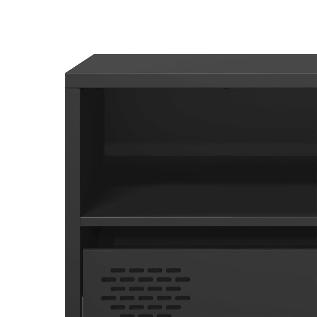 TV cabinet, black, 135x39x43.5cm, steel