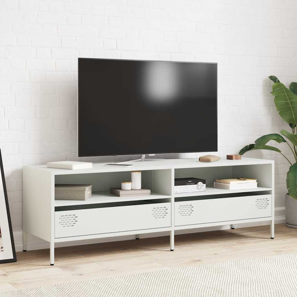 TV skapītis, balts, 135x39x43,5 cm, tērauds