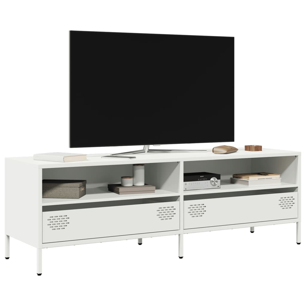 TV skapītis, balts, 135x39x43,5 cm, tērauds