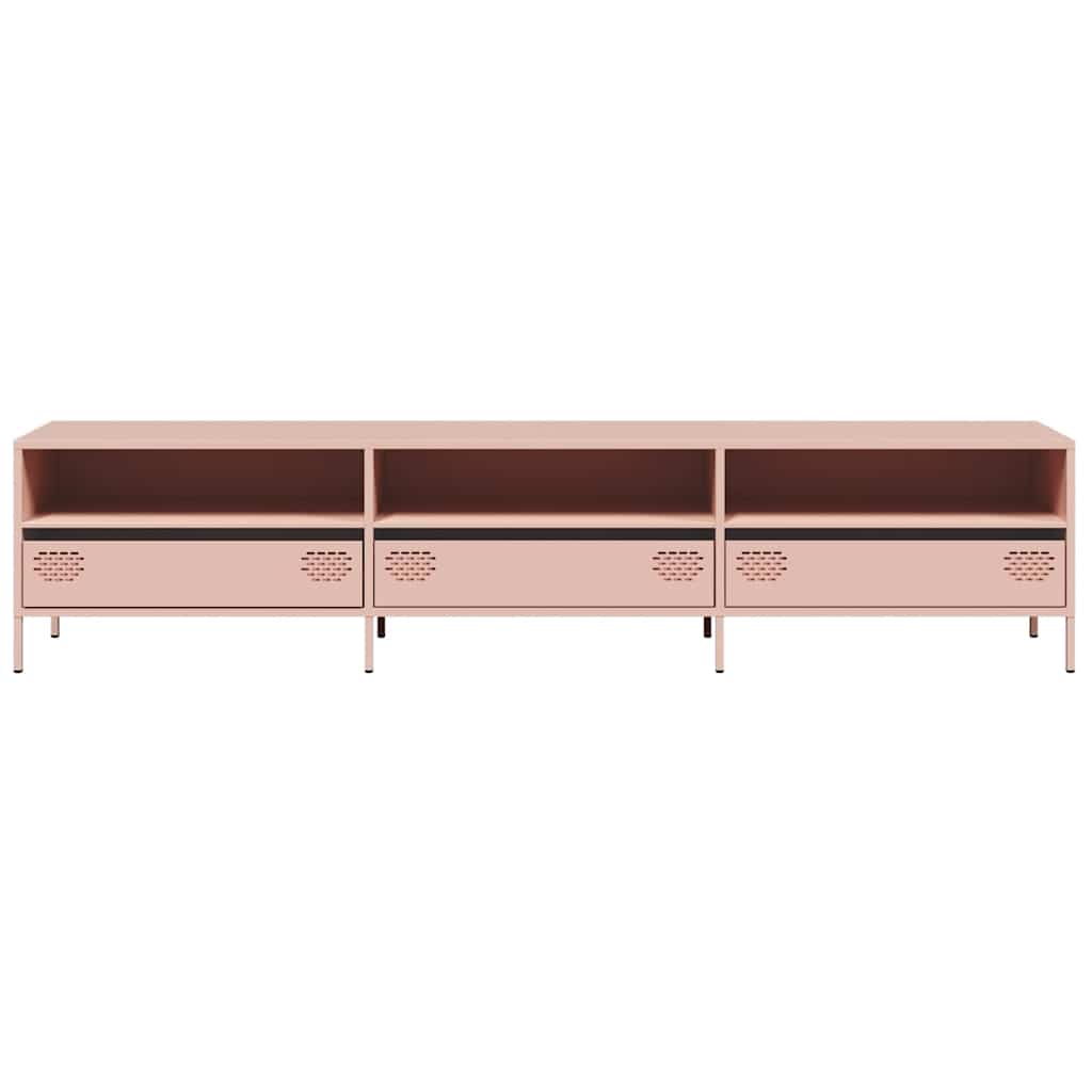 TV bench, pink, 202x39x43.5 cm, steel